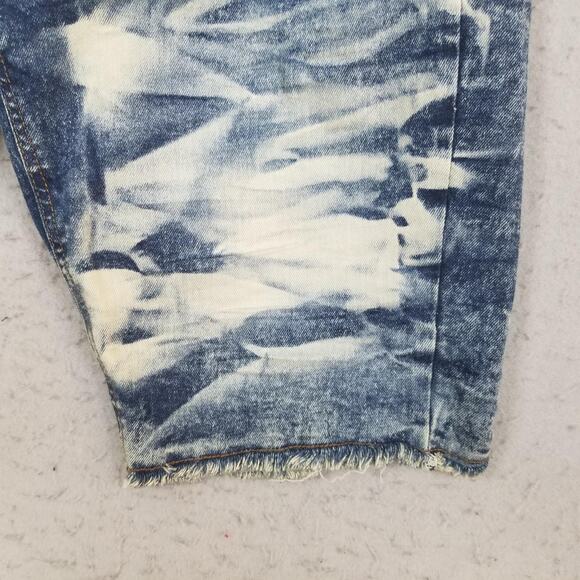 Evolution In Design Shorts Mens 38 Blue Denim Distressed Ripped Jean Cutoff - Picture 5 of 13